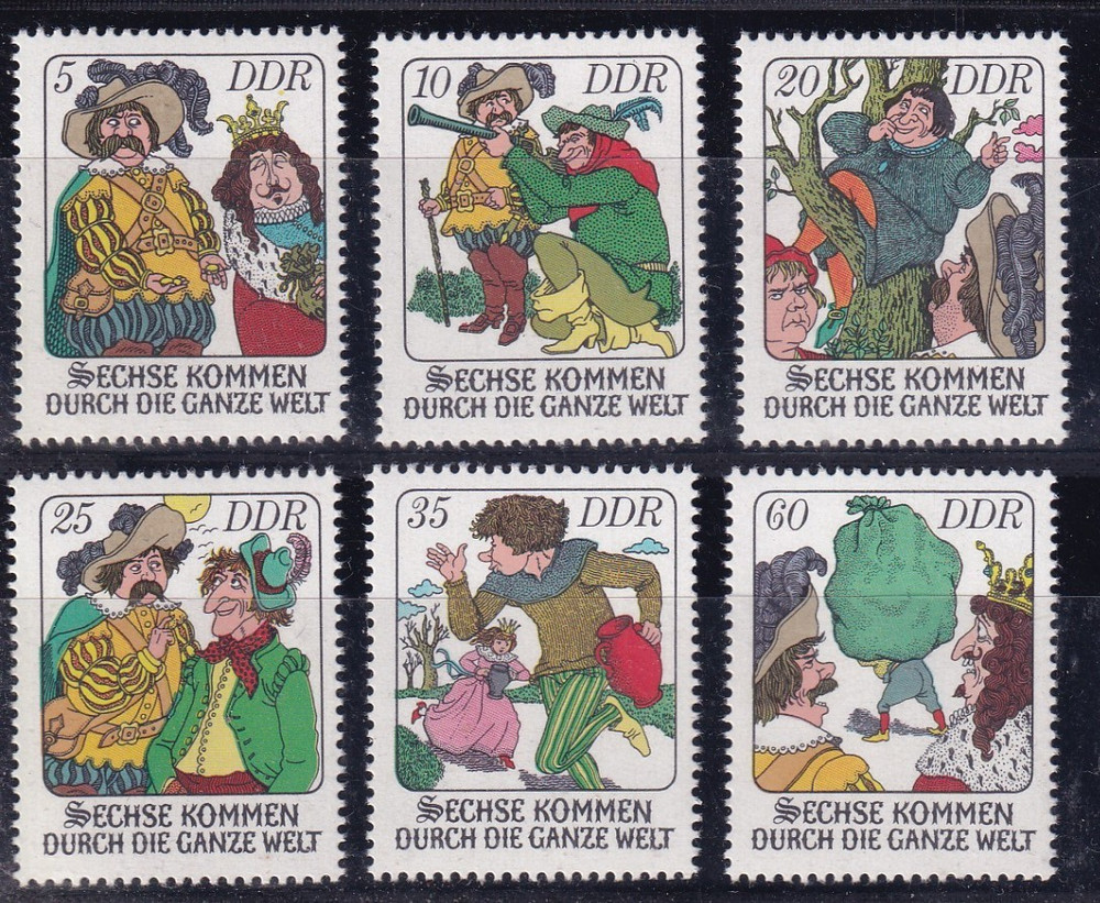 DDR MNH ** 2281-6 Scott 1869-74 singles from sheetlet
