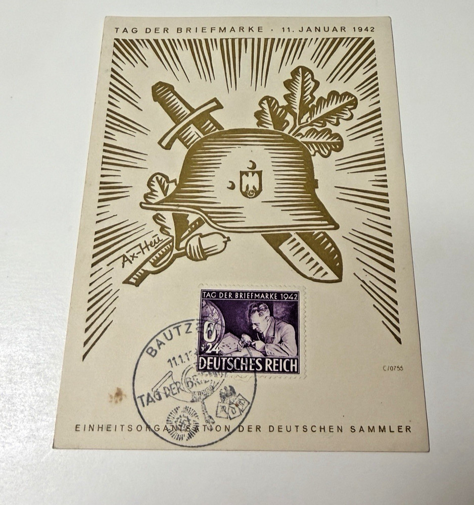 Germany 1942 Postcard Tag der Briefmarke Special Cancel Bautzen