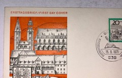 1971 Germany Goslar First Day Cover FDC 20pf Stamp Tourism Series Sept 15