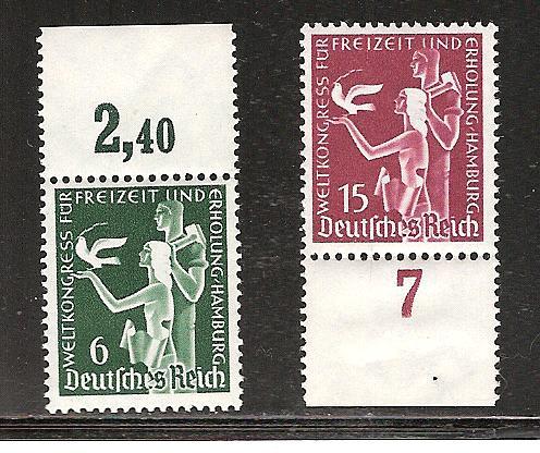 NAZI GERMANY #477-8 MNH WORLD CONGRESS VACATION HAMBURG