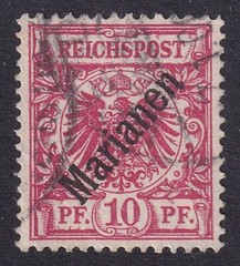 MARIANA ISLANDS 1899-1900 First Overprint 10pf Carmine SG 3 Used (CV £300)