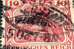 Rare 1921 Germany 10 Pfennig Red Stamp Hinged Heavy Cancel Collectible