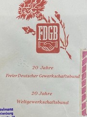 1965 GERMANY, 20 yrs Trade Union Federation, FDC, Registered, SC# 773-74