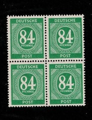 MNH Stamp block Sc 555 1946 Post WWII Germany Large numeral From mint sheet