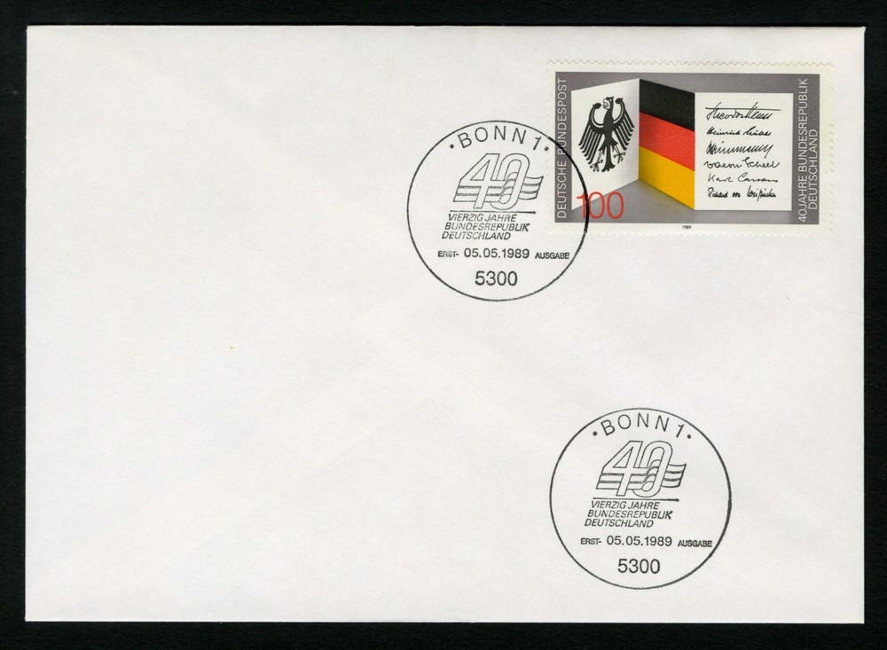 Germany FDC sc 1577 Federal Republic Of Germany Anniversary First Day Cover 1989