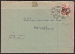 F-EX56515 GERMANY OCCUPATION BIZONE 1948 OVERPRINT TIPE II. 24pf COVER RAILROAD.