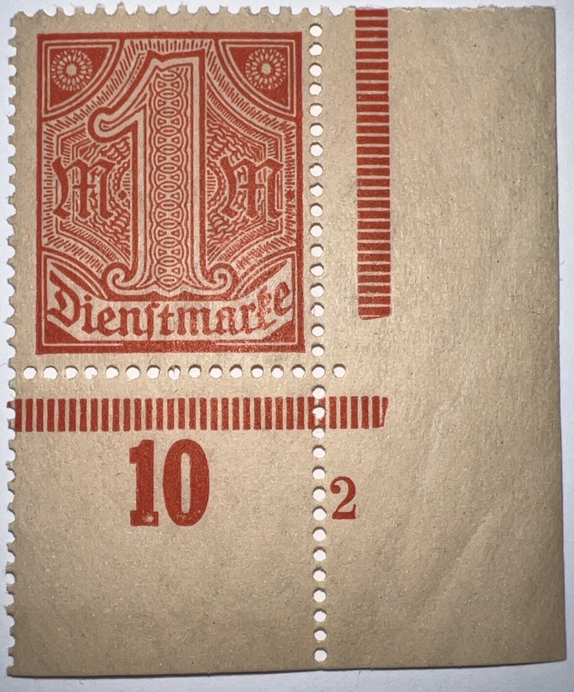 Travelstamps: 1920 Germany Stamps Scott #010 Weimar Republic, 1 Mark, MOGNH.