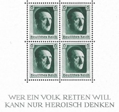 1937 MH German Third Reich Souvenir Sheet, Scott #B102* (DB102)