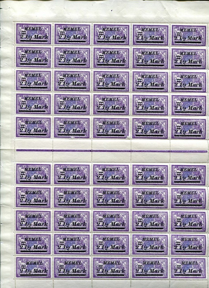 Memel 89 Original Sheet ** MNH Mint Never Hinged (54148)