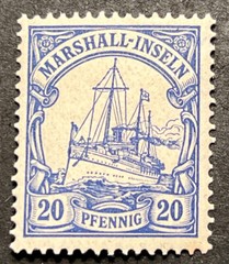 Travelstamps: GERMANY MARSHALL ISLANDS STAMPS Kaiser’s Yacht 20pf MOGH UnWMK