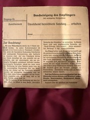 1944 Germany WW2 Hildesheim Parcel Post Receipt Cover 2 AH Stamps