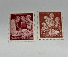 WWII Germany MNH 12+8pf Welfare Pair Doctor Mother Child OG Clean Stamps