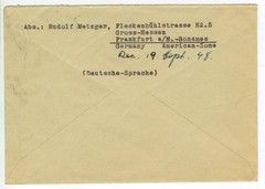 1948 Frankfurt a/M Germany Occupation Mi 39I & 39II combo cover to US