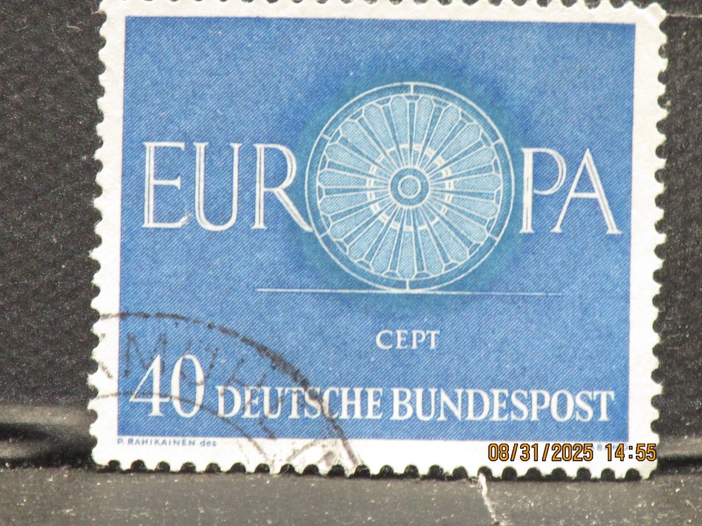 The listing:(1)1960 Deutsche CEPT Europa 40 Pf West German Postage Stamp-LH