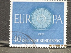 The listing:(1)1960 Deutsche CEPT Europa 40 Pf West German Postage Stamp-LH