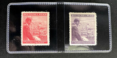 Germany WWII Era 1944 Bohemia & M Stamp Pair 60+140 & 120+380 Overlooking Prague