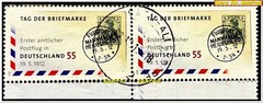 GERMANY 2012 TAG DER BRIEFMARKE DEUTSCHLAND FACE 1.10 EURO PAIR SE-TENANT STAMPS
