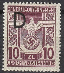 Stamp Germany Poland General Gov’t Revenue WWII Court Document Set MNH