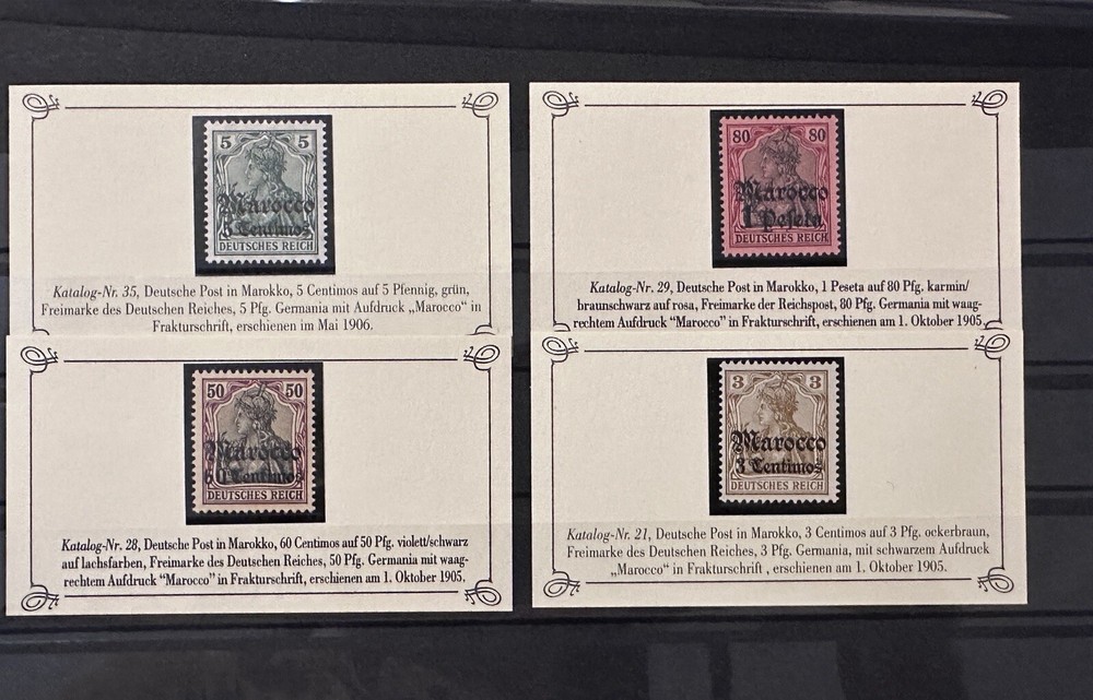 GERMANY DEUTSCHES REICH MOROCCO 1905 MNH STAMPS COLLECTION OVERPRINTED
