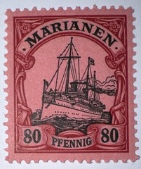 Travelstamps: GERMANY MARIANEN STAMPS Kaiser’s Yacht Mint OG H 80pf UNWMK