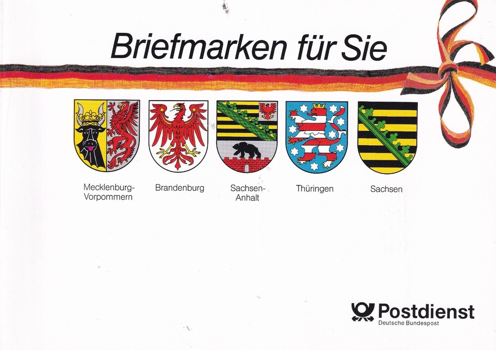 GDR stamps for you, leaflet, for the budgets of the new federal states