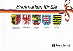 GDR stamps for you, leaflet, for the budgets of the new federal states