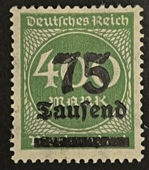 Travelstamps: Germany Stamps Deutsches Reich 75000 Mark Mi. Nr. 287/ Sc 251 MNH
