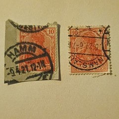 34 Germany Deutsches Reich Used Germania Postage Stamp Lot Handstamped 5-60 Pf