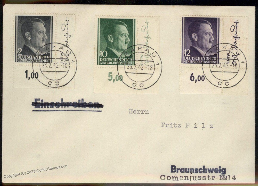 Germany 1942 Krakau Cracow GGov Poland Cover 98640