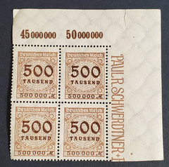 Germany, nice MNH 500 000 Inflation corner block