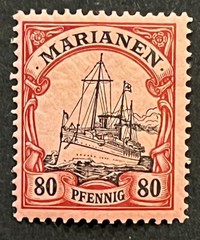 Travelstamps: GERMANY MARIANEN STAMPS #27 Kaiser’s Yacht Mint OG H 80pf UNWMK