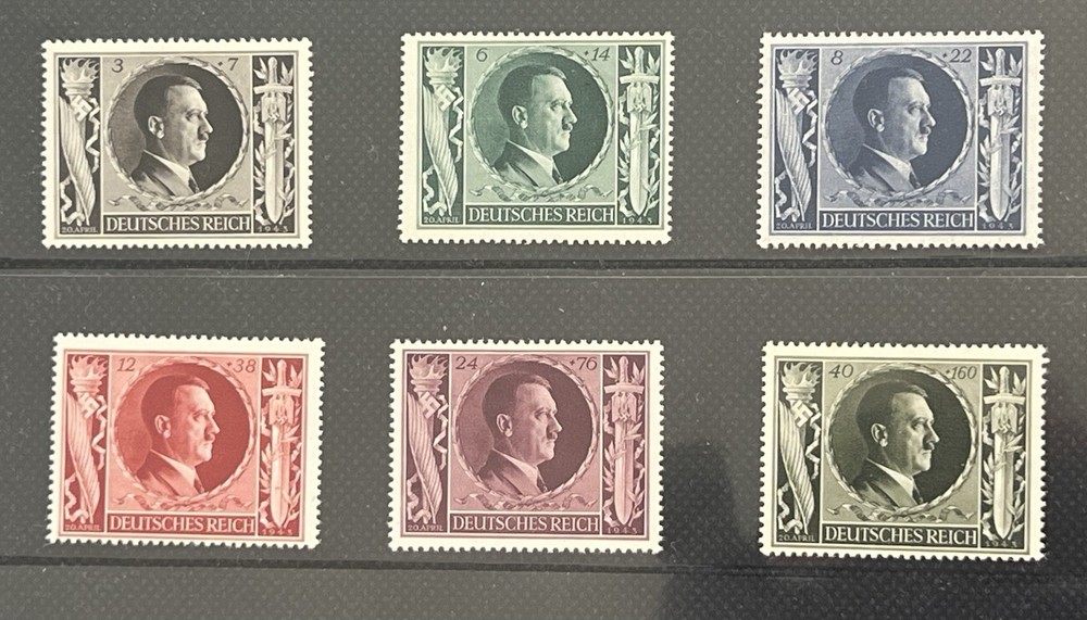 6 X 1943 German Reich 54th anniversary Stamp Deutschland Briefmarken