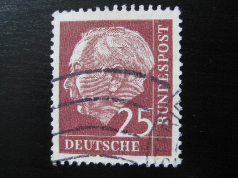 GERMANY Mi. #186xWwR scarce used Heuss stamp w/ coil #! CV $12.00