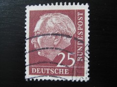 GERMANY Mi. #186xWwR scarce used Heuss stamp w/ coil #! CV $12.00