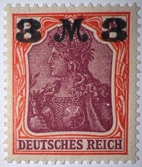Travelstamps: 1920-1921 Germany Deutsches Reich 3 Mark on 3 Mark OVP STAMP MNH