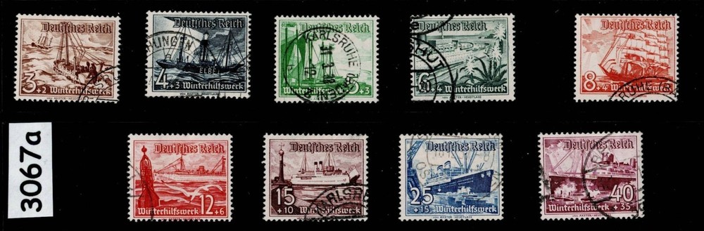 Used Stamp set B107-115 1937 Germany Third Reich Winter relief charity #3067a