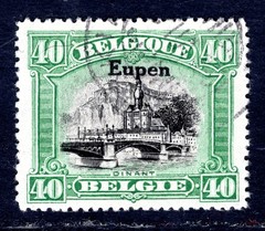 BELGIAN MILITARY POST EUPEN 1920 9C used FLAWLESS OPINION HOFFNER BPP(N3095