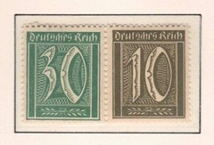 Germany – 1921 ZdMiNr. W19, 30pf+10pf Numerals, se-tenant pair