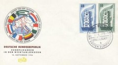 GERMANY Sc #748/749 EUROPA CERT 1956 – Fidacos cachet