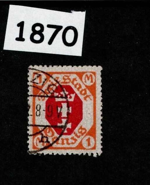 Used stamp Sc 73 Gdansk Poland Danzig 1921 Germany post WWI #1870