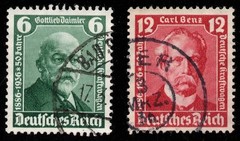 1936 Germany Deutsches Reich set Michel 604-605 Scott 470-471 used