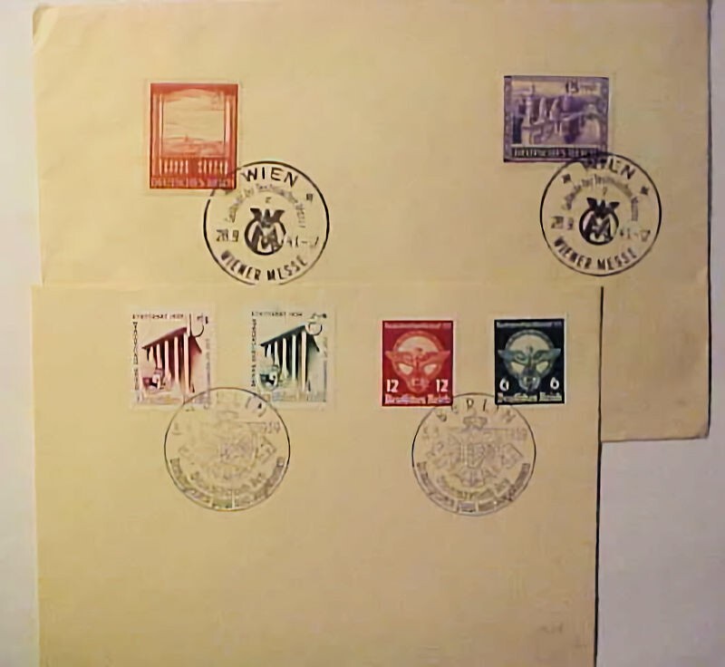 GERMANY 1939 PICTORIAL CANCELS ON SETS ALSO 1941 SE 28 CAT 40E (=$ 45.00)