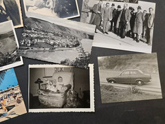 18pc German Postcard Photo Lot 1950s 60s Travel Cars Wedding Scenery RPPC