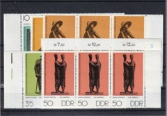 DDR MNH ** 2141-5 SC 1735-9 Bronze Statues strips of 3