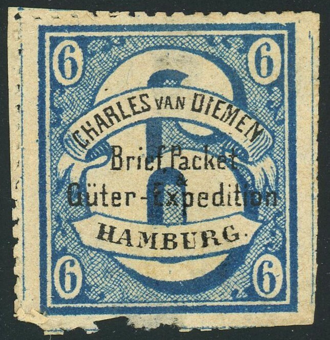 Hamburg Private Local Post Shipping Label Letter Delivery 6pf Postage Germany
