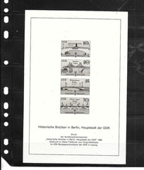 EATS GERMANY DDR BLACK SHEET 1985 BRIDGES MNH XF OLD COMMEMORATIVE SHEET