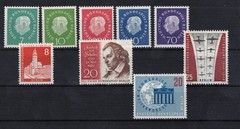 Germany Berlin 1959 Complete Year Set MNH Michel 182-190 Heuss Schiller