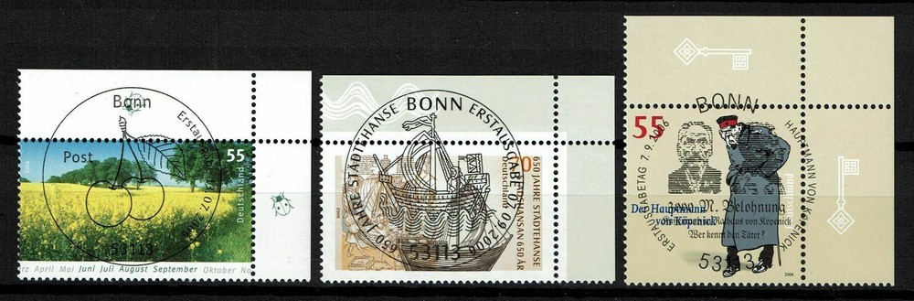 Bundle 2549, 2558, 2559, Corner 2 stamped, Mi. 3.60