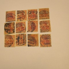Deutsches Reich Germany Postage Stamps Used Orange Red 10 Lot of 12