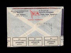Spain Germany WWII Canary Islands Spanish & Scarce German Customs As Censor 7p